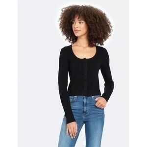 HOUSE OF HARLOW 1960 Long Sleeve Button-Up Cardi - Black